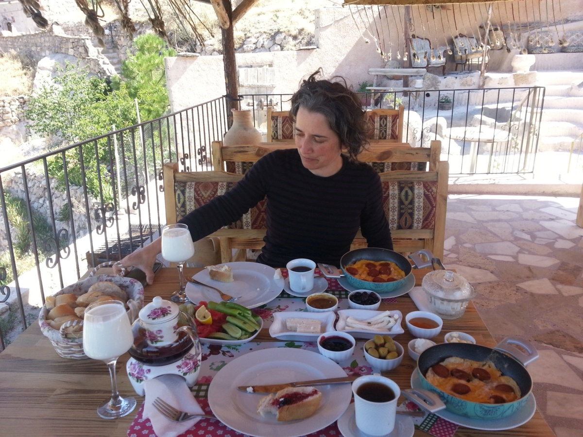 This is the kind of breakfast service to drool over, and we got to eat it almost ever day in Turkey